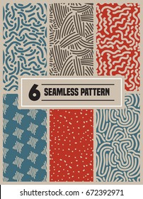 Six Set Seamless Pattern Nature Organic