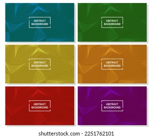 six sets of abstract background with swirl lines pattern. blue, green, yellow, red and purple. unique, modern and creative. used for wallpaper, background, backdrop, banner, copy space and homepage