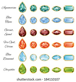 Six Sets Of Jewelry With Text. All jewelry signed font Alex Brush (free font, taken here www.fontsquirrel.com)