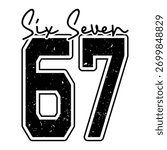 Six Seven  6 7 Six Seven Funny Meme Varsity T-Shirt Design