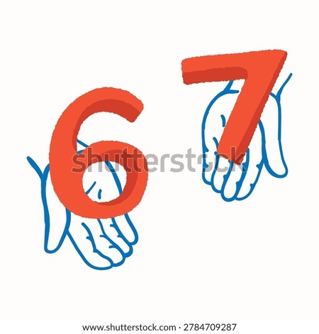 Six Seven viral meme with hand gesture