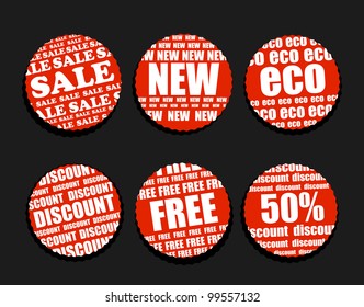 Six Shopping discount labels collection