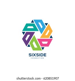 Six Side Group Logo Design Template