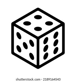 six sided gambling dice icon vector illustration for apps and websites