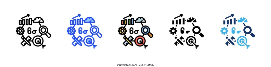 Colección De Iconos De Seis Sigmas Con Varios Estilos