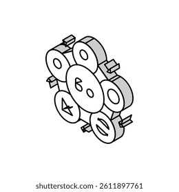 six sigma manufacturing engineer isometric icon vector. six sigma manufacturing engineer sign. isolated symbol illustration