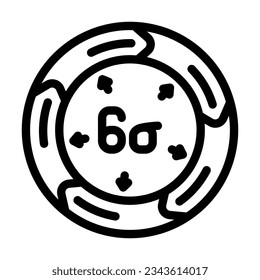 six sigma manufacturing engineer line icon vector. six sigma manufacturing engineer sign. isolated contour symbol black illustration