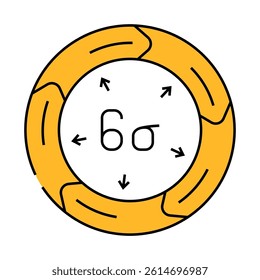 six sigma manufacturing engineer line icon vector. six sigma manufacturing engineer sign. isolated symbol illustration