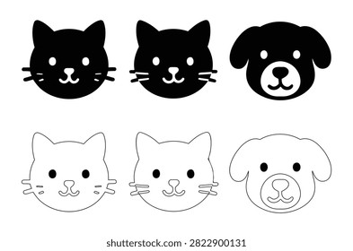 Six silhouettes cat 
