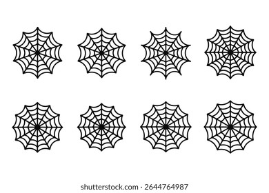 Six Simple Black Spider Web Icons