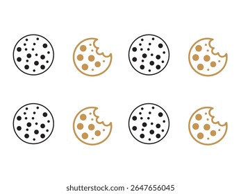 Six Simple Chocolate Chip Cookie Icons