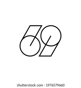 six sixty nine 69 logo vector icon illustration