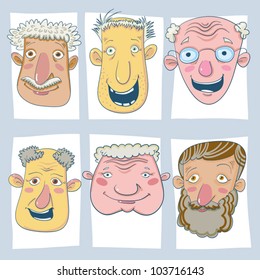 Six smiling seniors set.