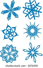 six snowflakes scalable to any size