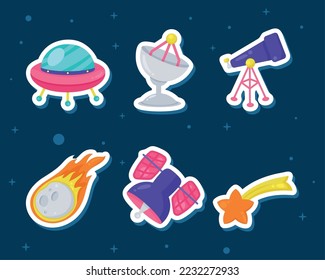 six space outer set icons