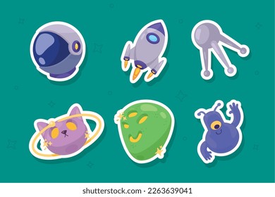 six space outer set icons