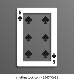 Six of spades playing card