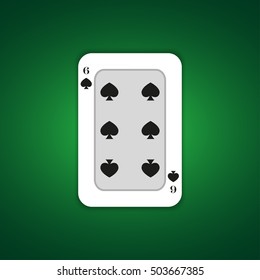 Six of spades playing card