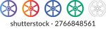 Six Spoke Industrial Gear Vector Icons vol 1752