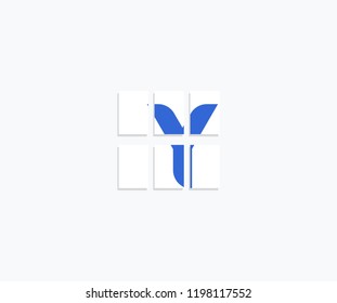 Six Square Windows Initial Letter Y Modern Logo