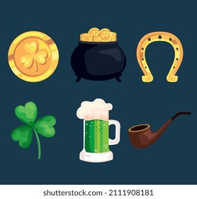 six st patricks day icons