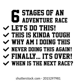 six stage of an adventure race