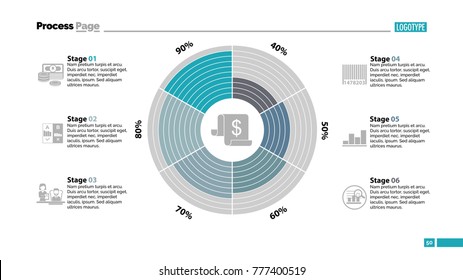 Six Stages In Circle Chart Slide Template