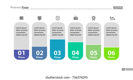 Six Stages Workflow Slide Template Stock Vector (Royalty Free ...