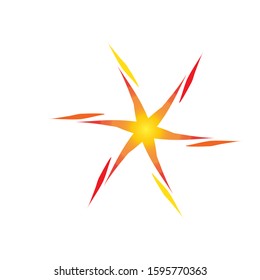 six star burn logo vector illustration. designed with red, orange and yellow color. suitable for business and others activities