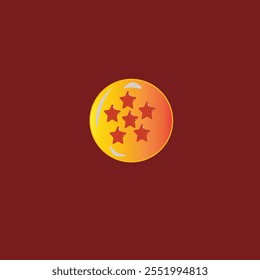 Six star Dragon ball vector design simple 