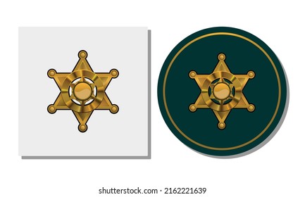 Six star illustration. Logo for police or sheriff