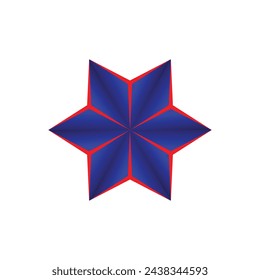 Six star Red and blue gradient color shape stock illustration
