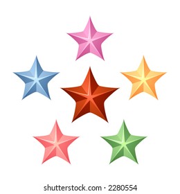 The six stars shapes with different colors
