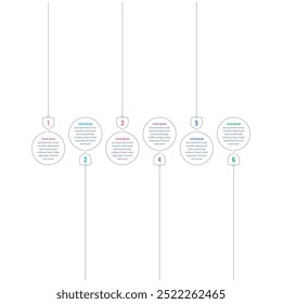 template d'information en six étapes. template d'infographie hexagonale colorée. entreprise, web, magazine, internet, rapport annuel infographie template