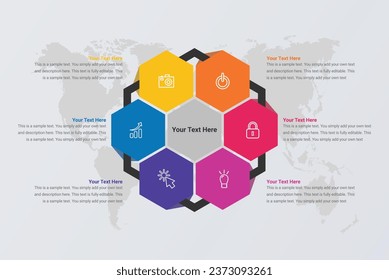 Six step circle infographic Royalty