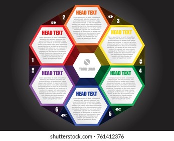 Six step infographic and colorful