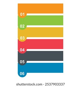 Six step infographic vertical diagram, business information design, chart vector illustration .