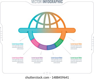 six step infographic. world infographic. vector infographic design