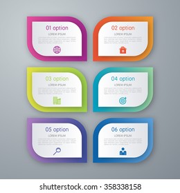 Six step infographics mockup template