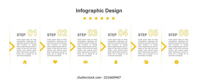 Six Steps abstract business infographic template