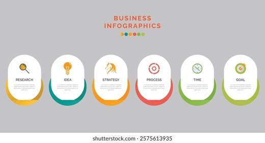 Six Steps Busines Infographic vector design
