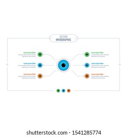 six steps eye infographic template. six tabbed eye info template. eye health information template