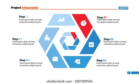 Six Steps Hexagon Slide Template