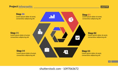 Six Steps Hexagon Slide Template