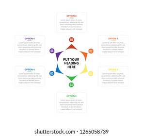 Six Steps, Info graphic design template with option or steps or numbers for business presentation, number steps
