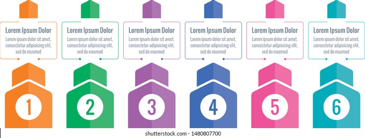 six steps infographic. business infographic. infographic template