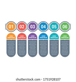 plantilla de infografía de seis pasos. plantilla de información empresarial
