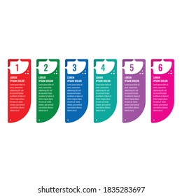 six steps infographic template. business information template