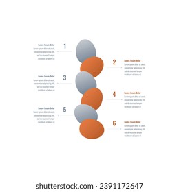six steps infographic template. business, internet, annual report, web, magazine infographic template. egg infographic template