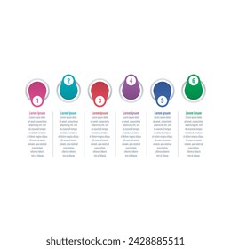 six steps infographic template. colorful cylinders informational template. infographic template for business, industry, technology, science. infographic template for annual report, magazine